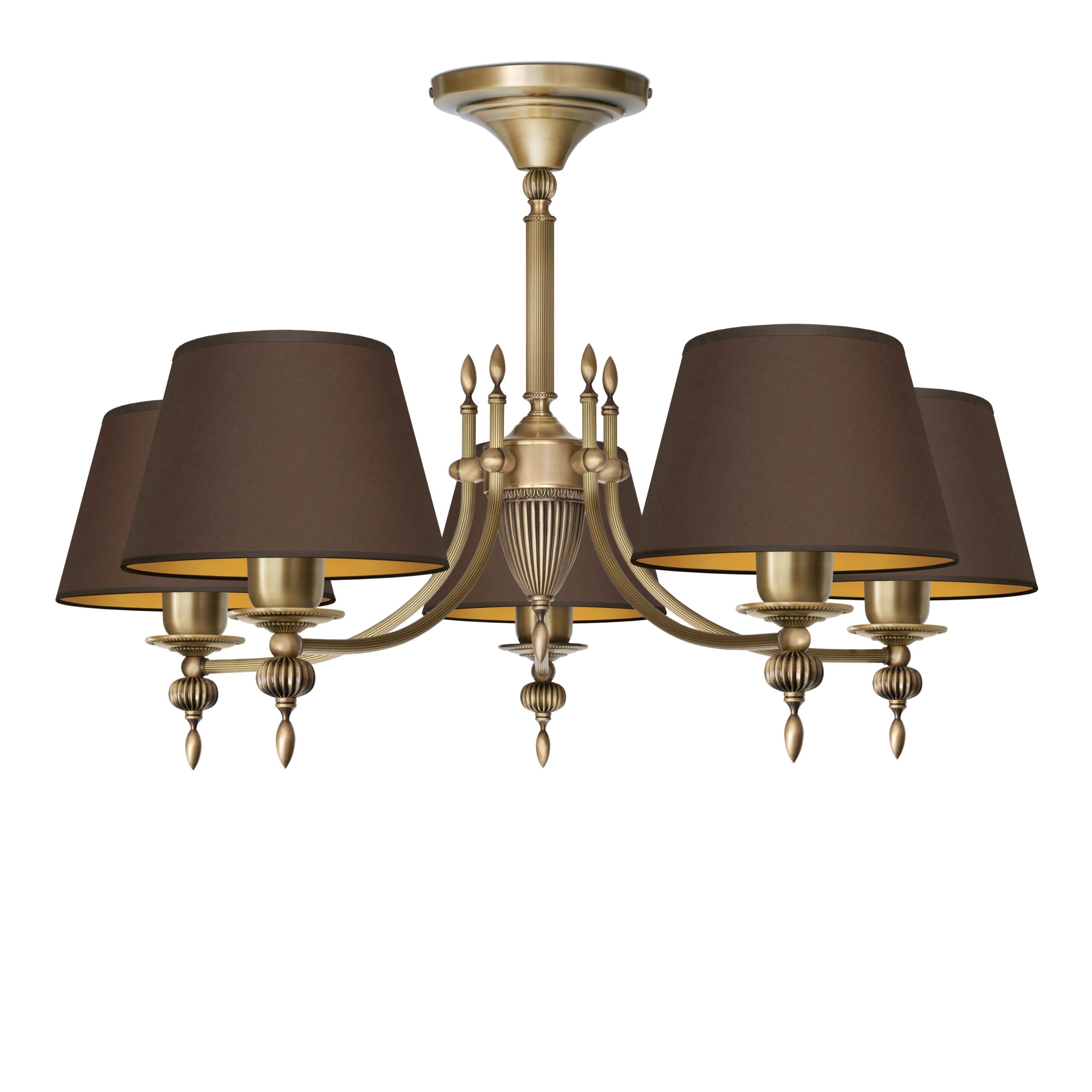 Mosiężna lampa z abażurami A-S5AKm
