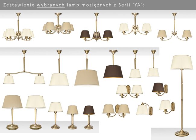 Lampa mosiężna z abażurem YA-S1