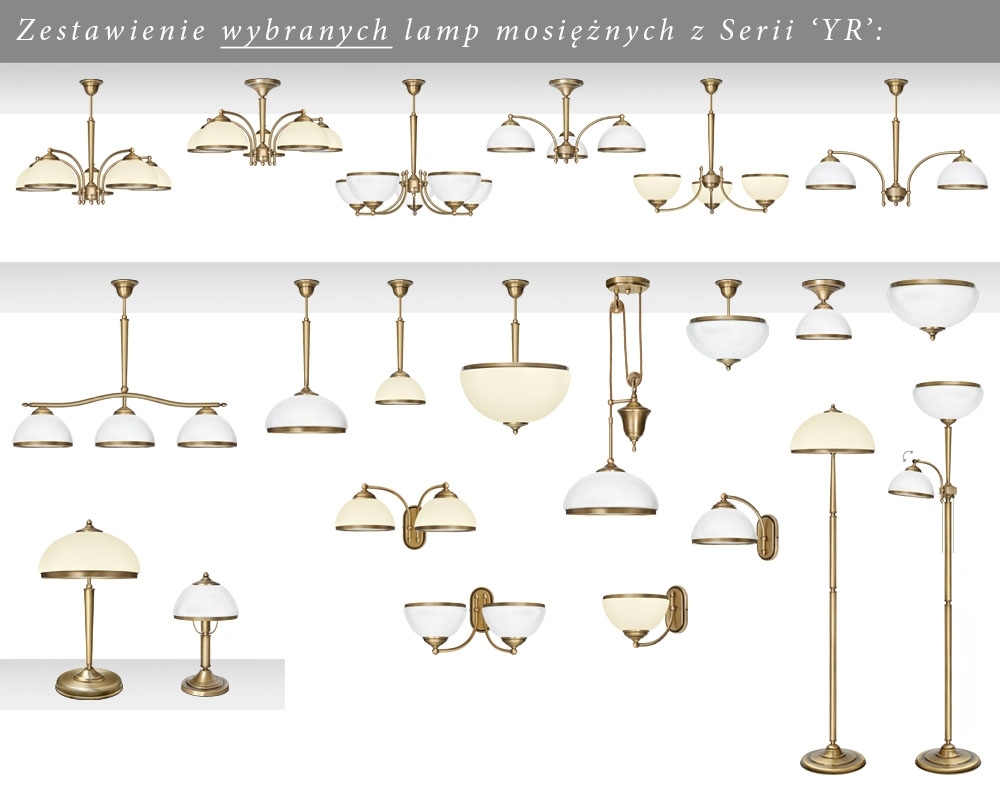 Złota lampa z kloszem amplą YR-PL1GE30 - obrazek 3