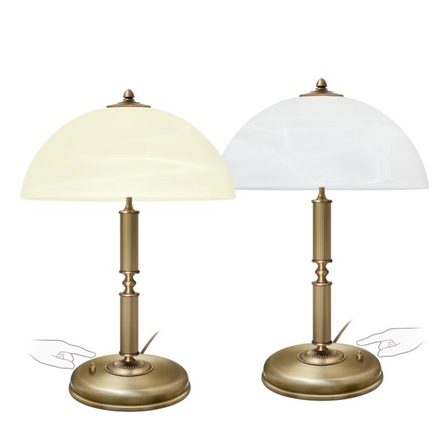 Złota lampa stołowa na komodę B-B2-P