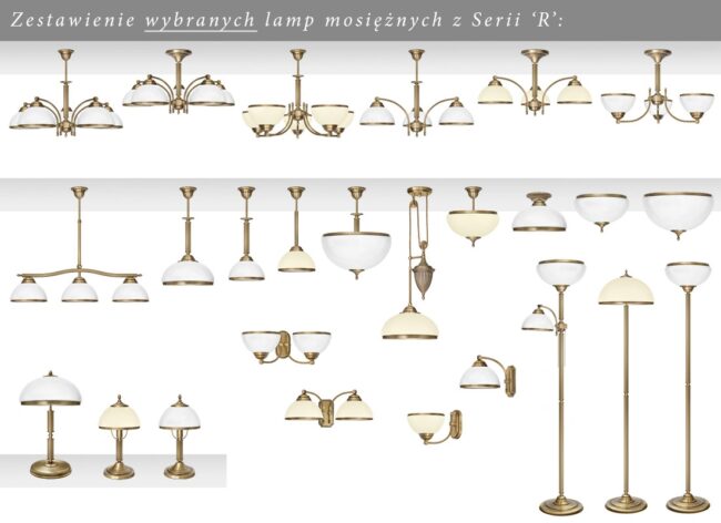 Mosiężna lampa podłogowa R-P1