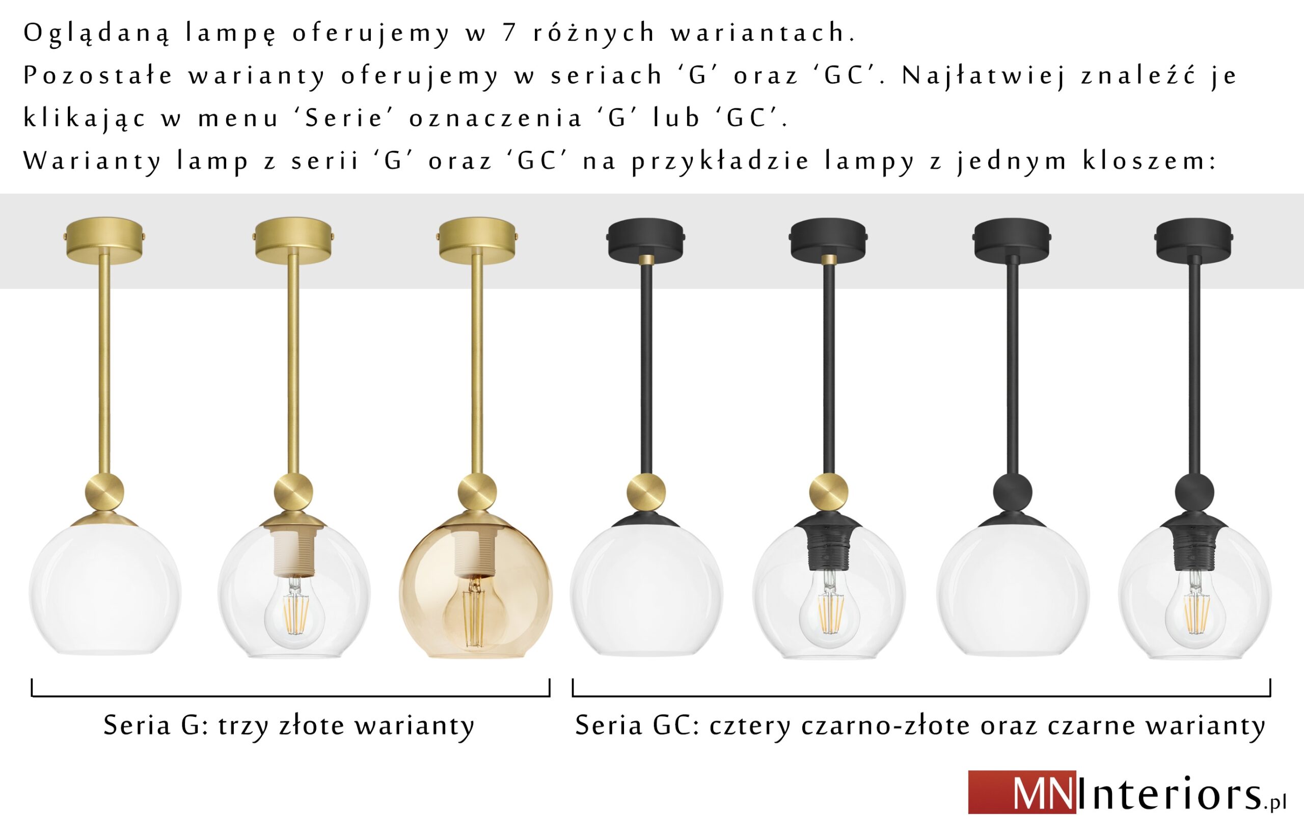 Złoty kinkiet z białym kloszem G-K1 - obrazek 3