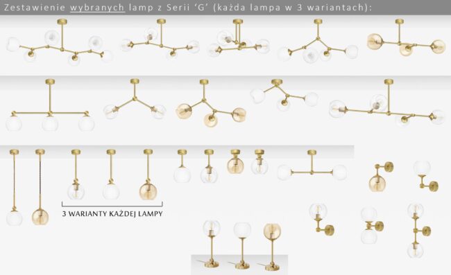 Niska mosiężna złota lampa sufitowa GT-S3K