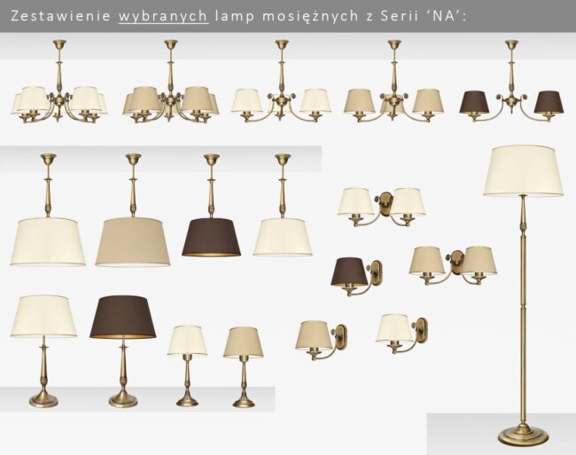 Żyrandol mosiężny do salonu NA-S5