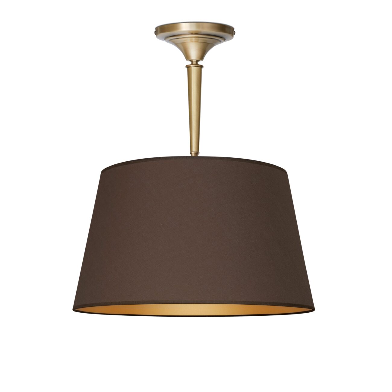 Mosiężna lampa wisząca z brązowym abażurem YA-S1CK45m