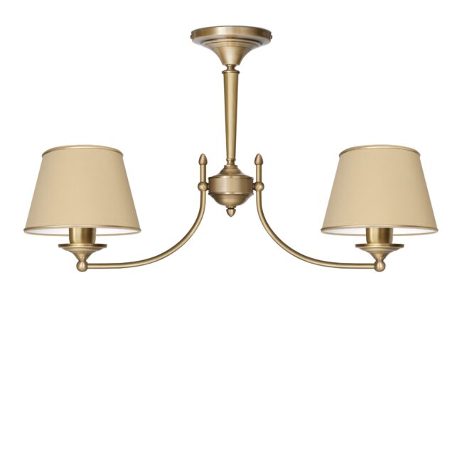 Lampa mosiężna z dwoma abażurami YA-S2AK