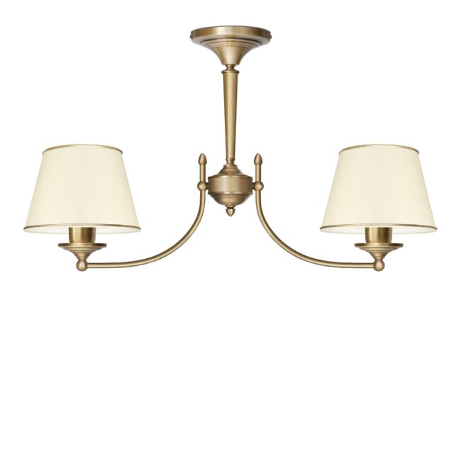 Lampa mosiężna z dwoma abażurami YA-S2AK