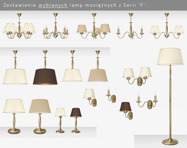Mosiężna lampa 5-punktowa F-S5m