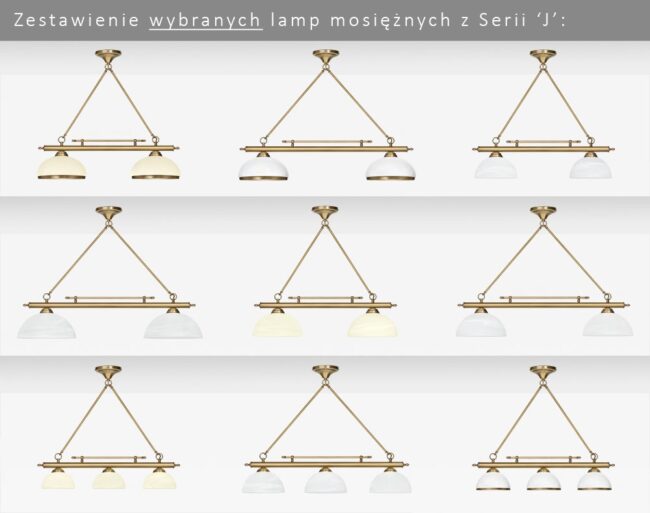Mosiężna lampa 3-punktowa J-S3D25