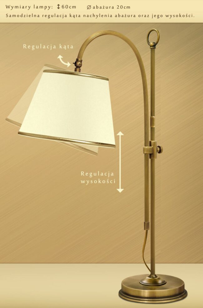 Lampa stołowa z abażurem L-B1W