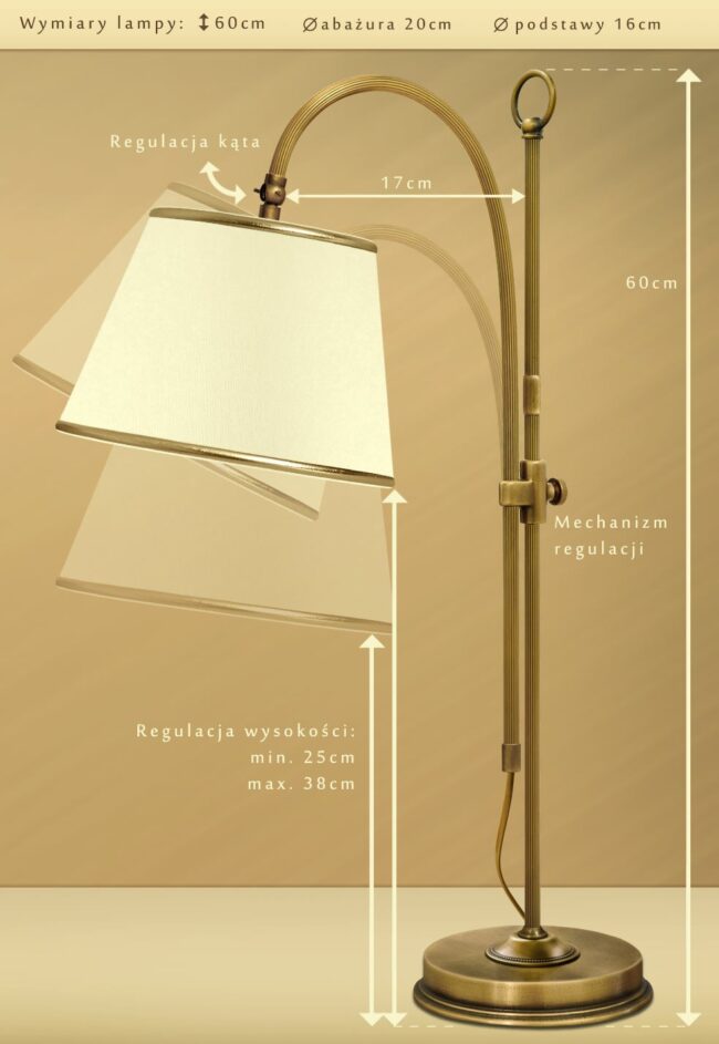 Lampa stołowa z abażurem L-B1W