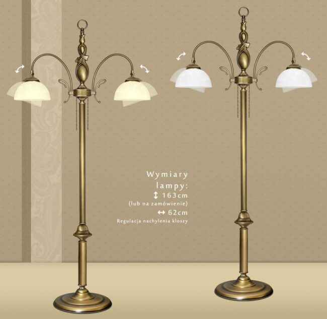 Mosiężna lampa podłogowa D-P2N
