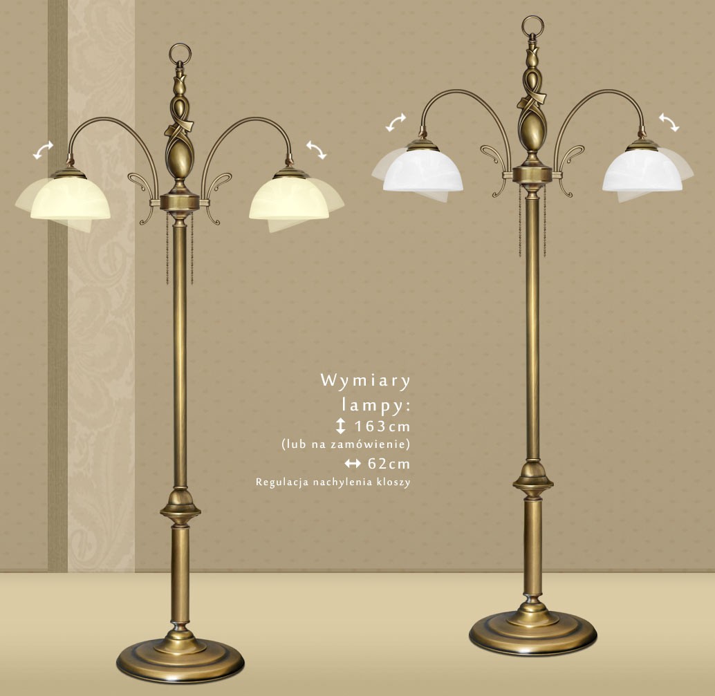 Mosiężna lampa podłogowa D-P2N