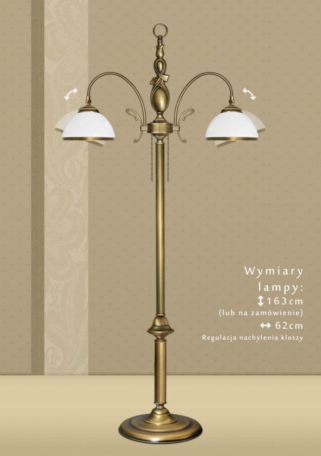 Lampa podłogowa mosiężna DR-P2N