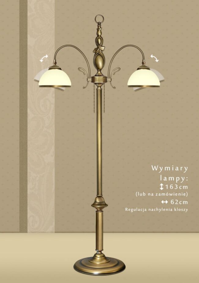 Mosiężna lampa podłogowa DR-P2NE