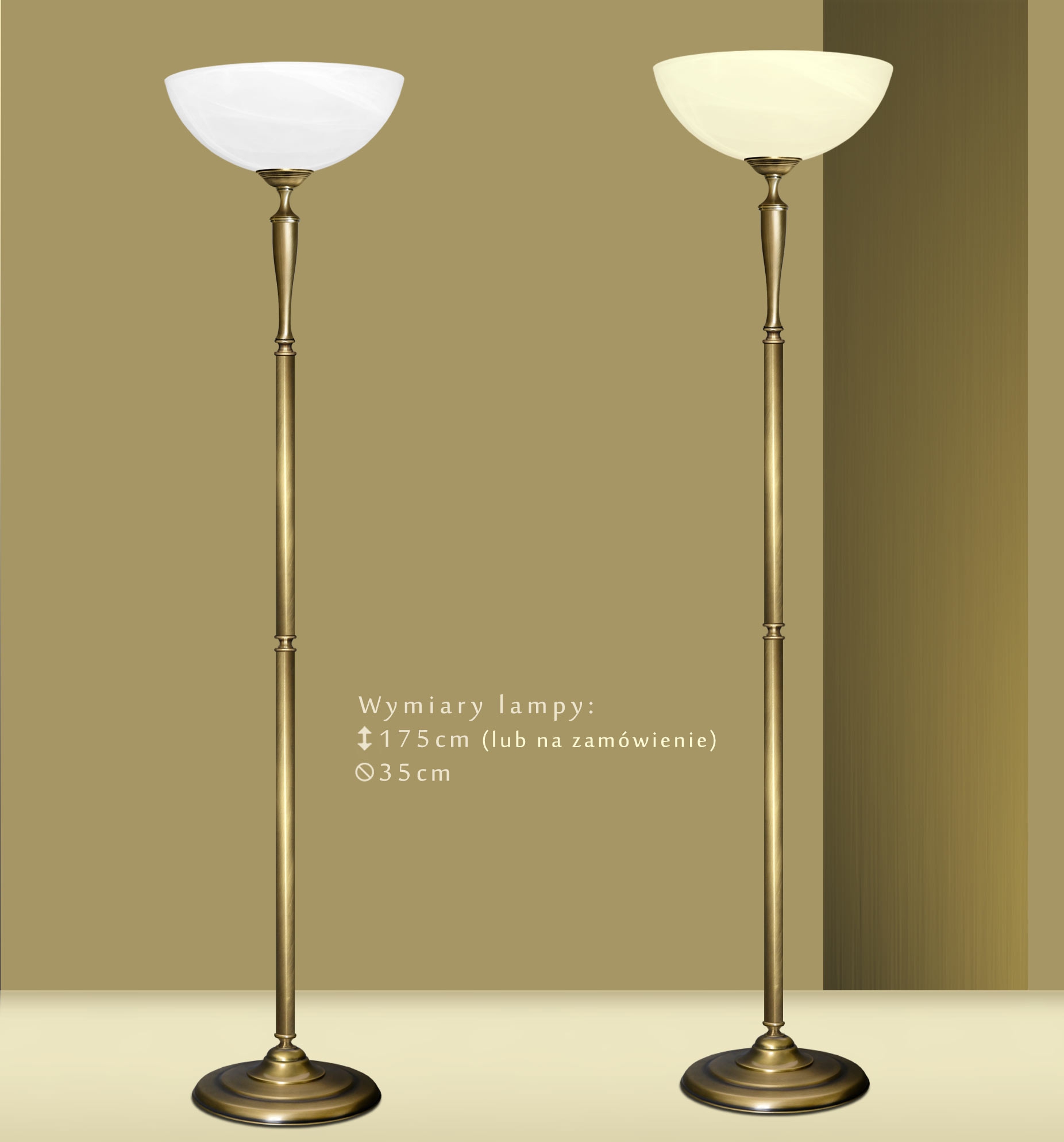 Lampa podłogowa z mosiądzu U-P1A