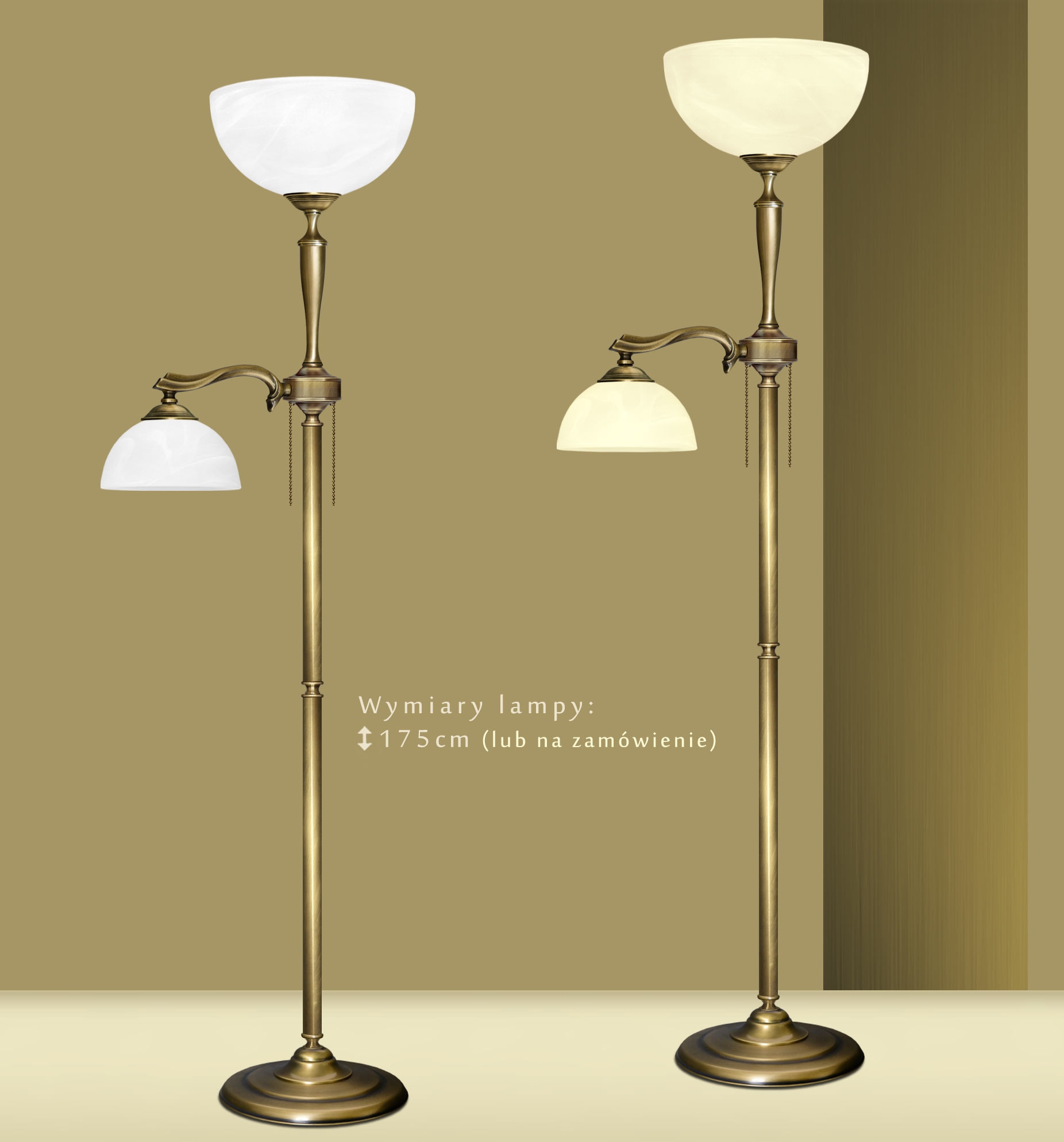 Mosiężna lampa podłogowa U-P2