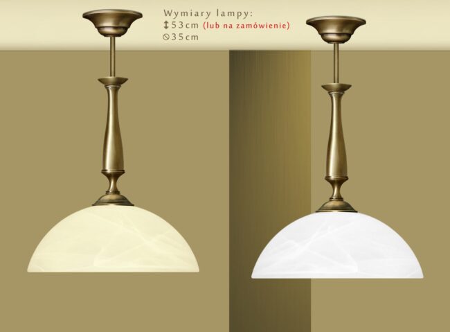 Lampa mosiężna z 1 kloszem U-S1
