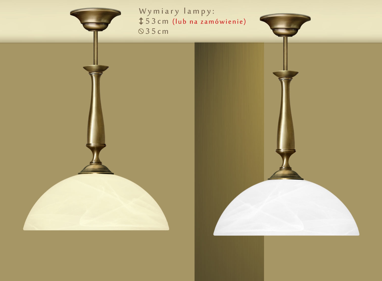 Lampa mosiężna z 1 kloszem U-S1