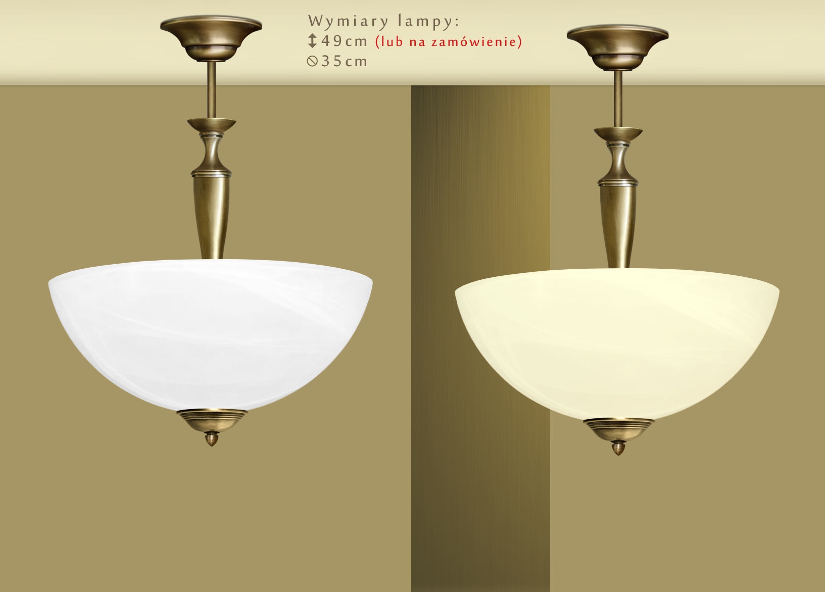 Lampa sufitowa mosiężna U-S1A