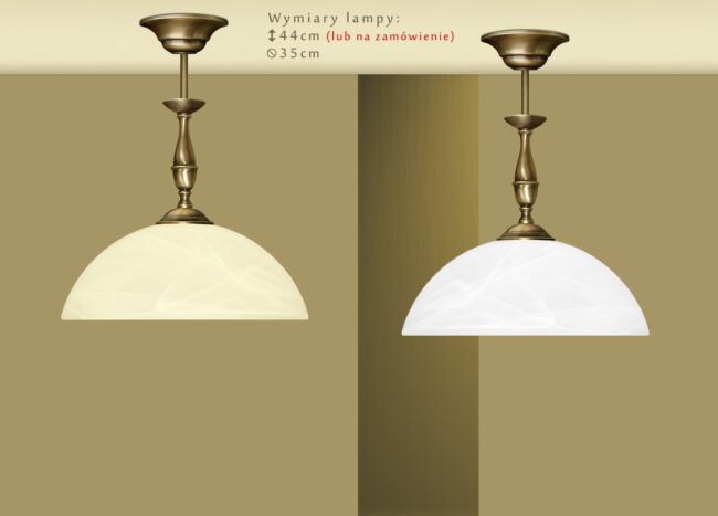 Lampa mosiężna z 1 kloszem U-S1C