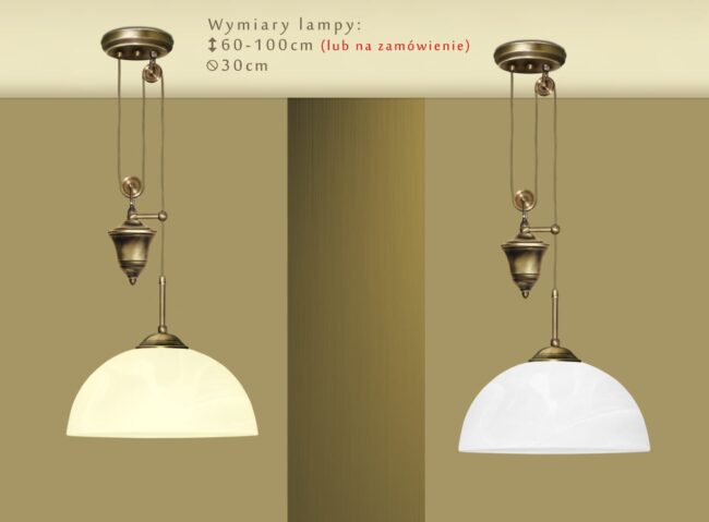 Lampa mosiężna z 1 kloszem U-S1P