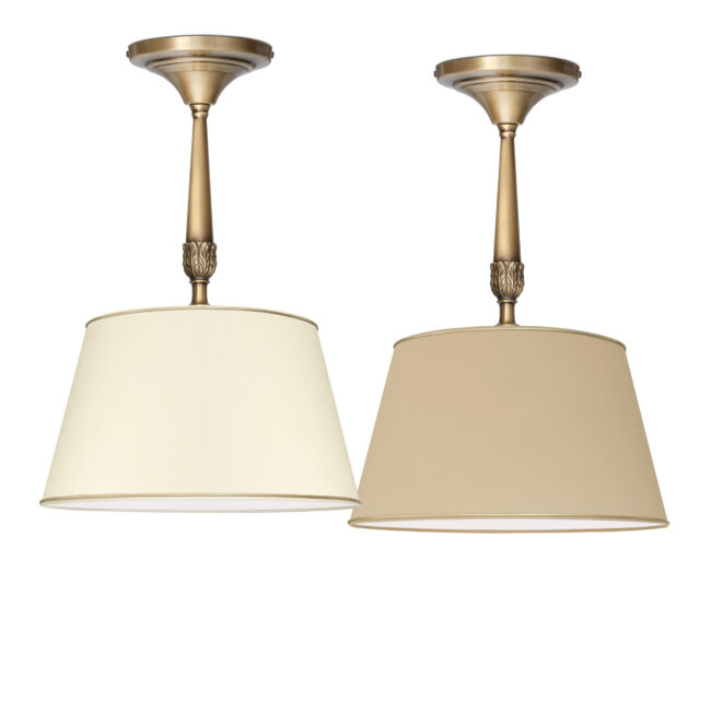 Sufitowa lampa mosiężna z abażurem NA-S1BK