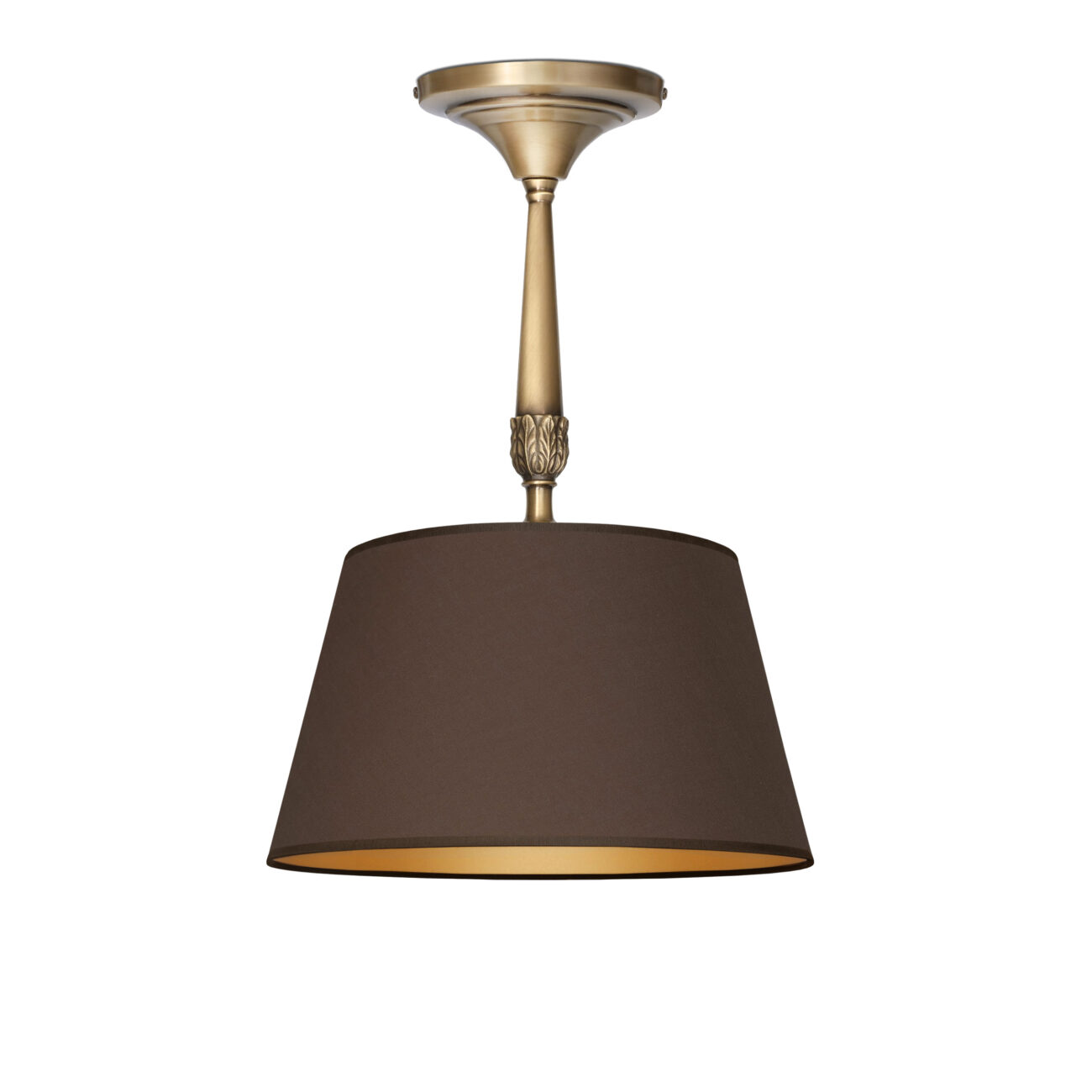 Lampa mosiężna z brązowym abażurem NA-S1BKm
