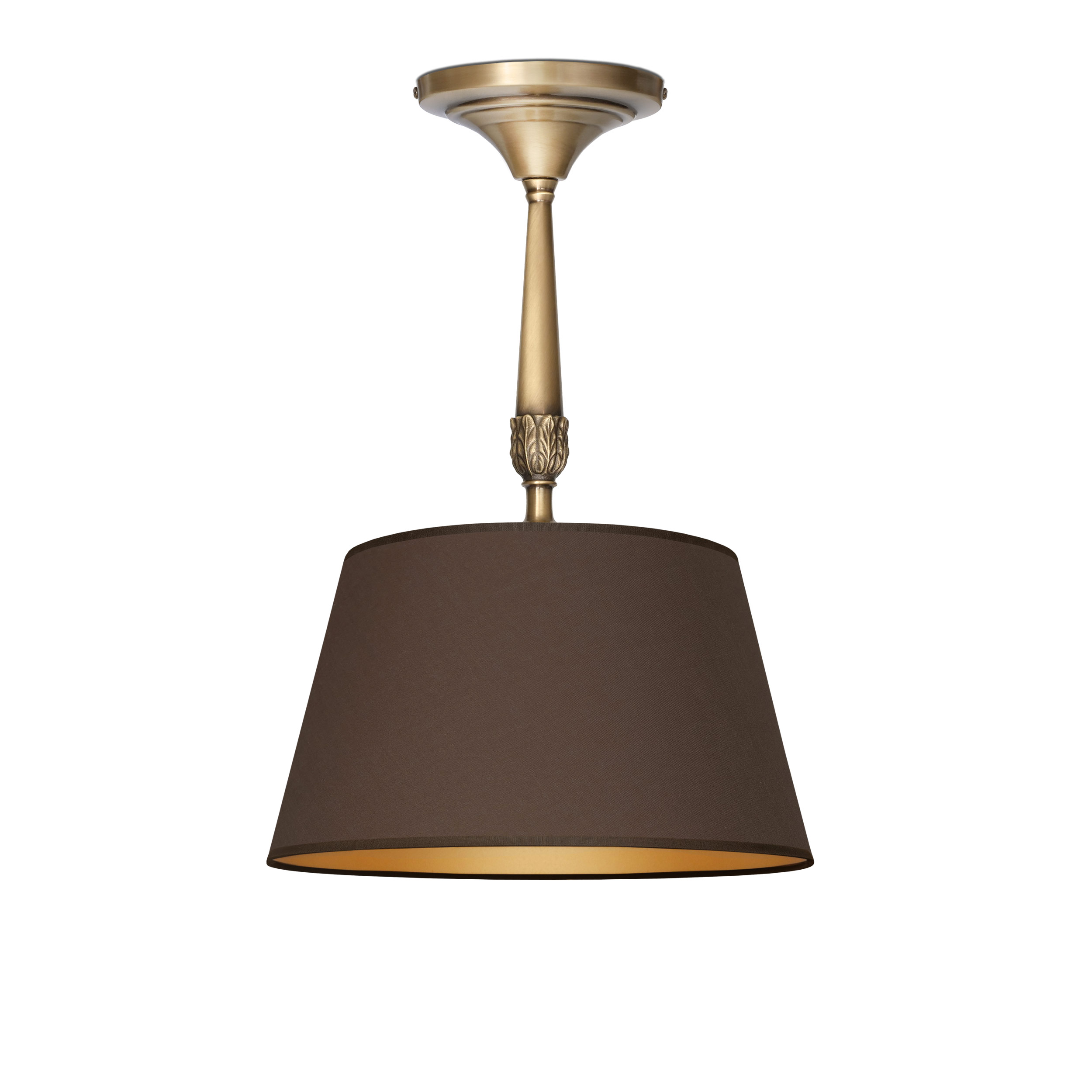 Lampa mosiężna z brązowym abażurem NA-S1BKm