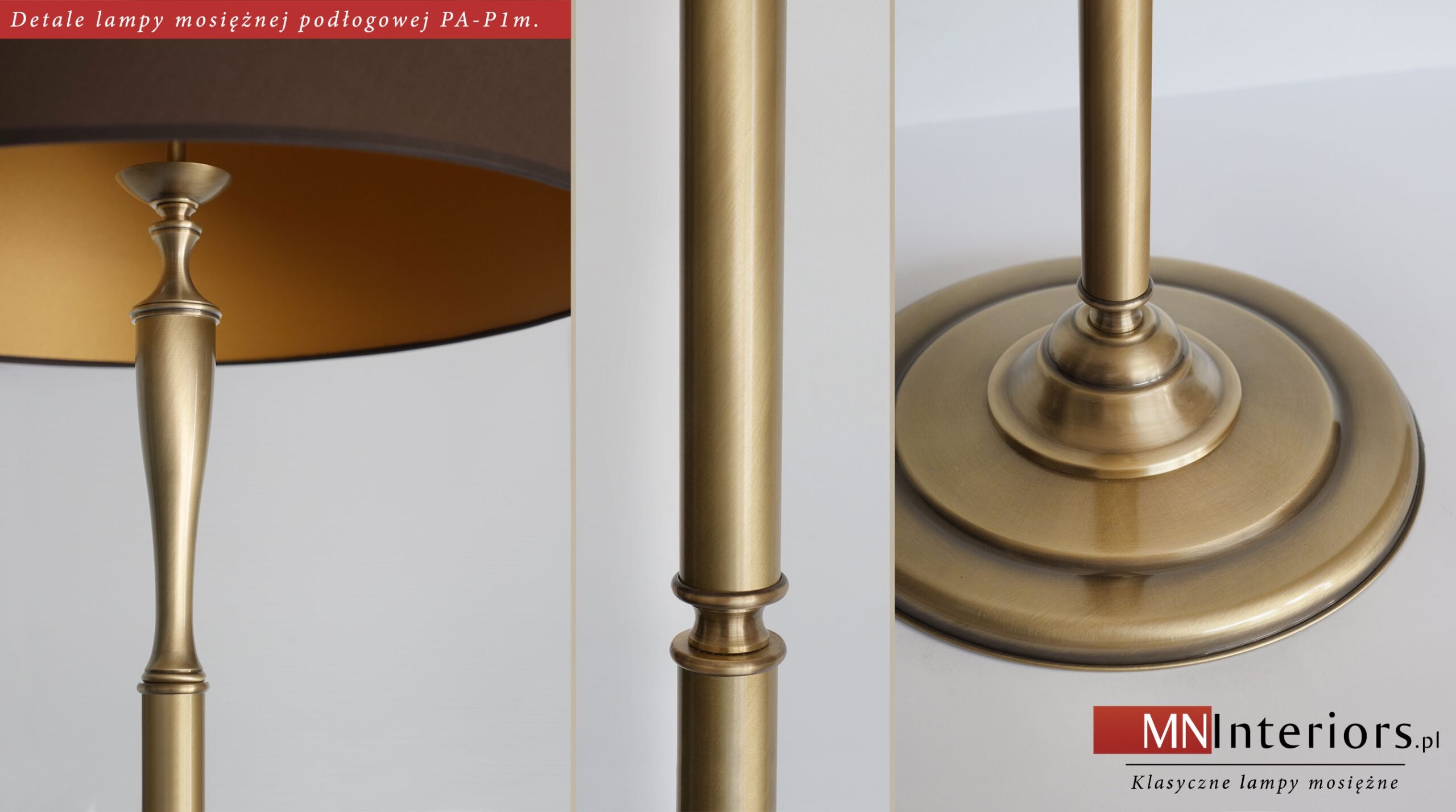 Elegancka lampa podłogowa z abażurem PA-P1m-L - obrazek 2