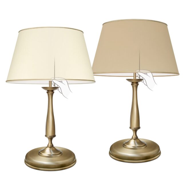 Złota lampa na komodę z łańcuszkiem PA-B2-L