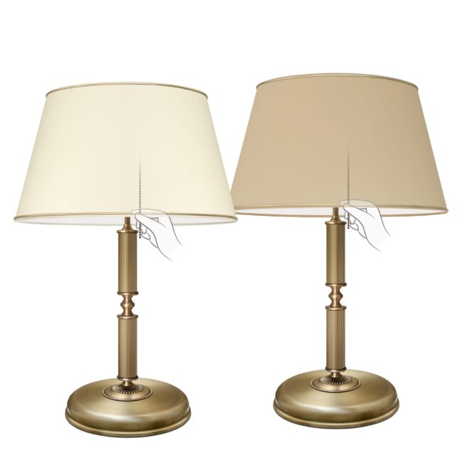 Ciemno złota elegancka lampa na komodę L-B2-L