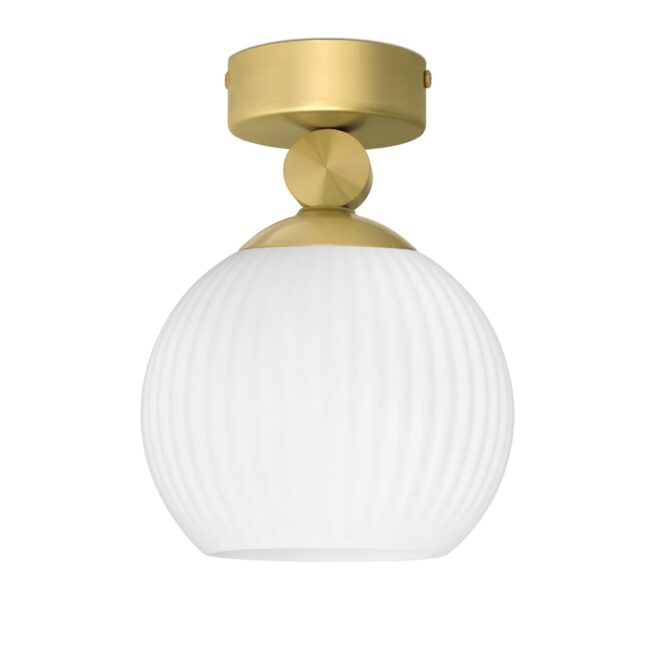 Złota krótka lampa z ryflowaną kulą GN-S1K
