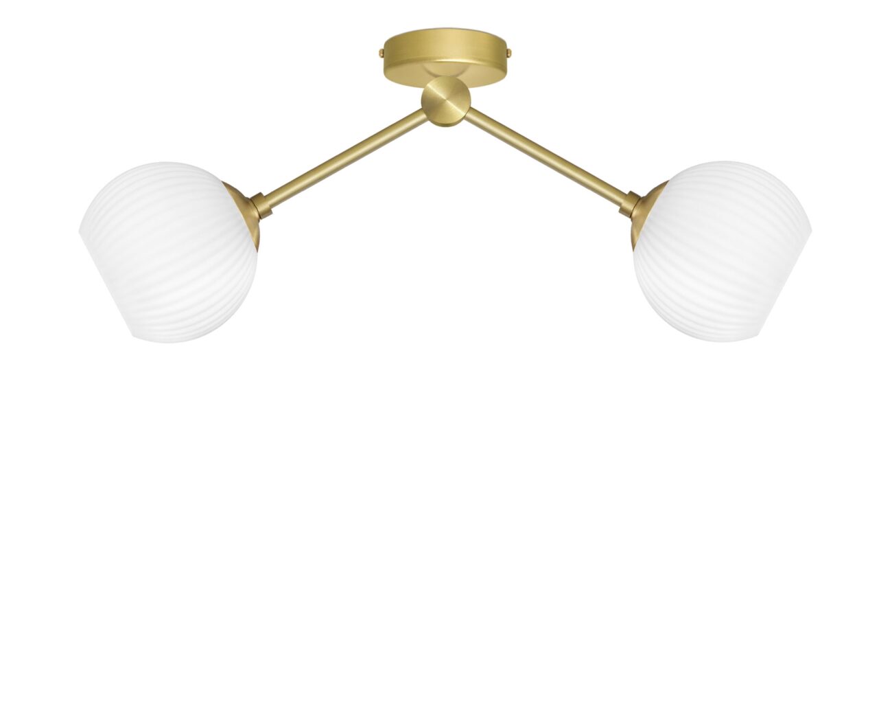 Niska złota lampa z ryflowanymi kloszami GN-S2K