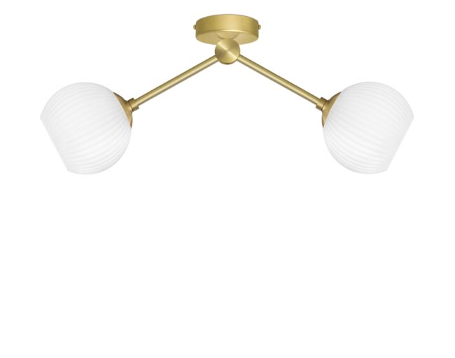 Niska złota lampa z ryflowanymi kloszami GN-S2K
