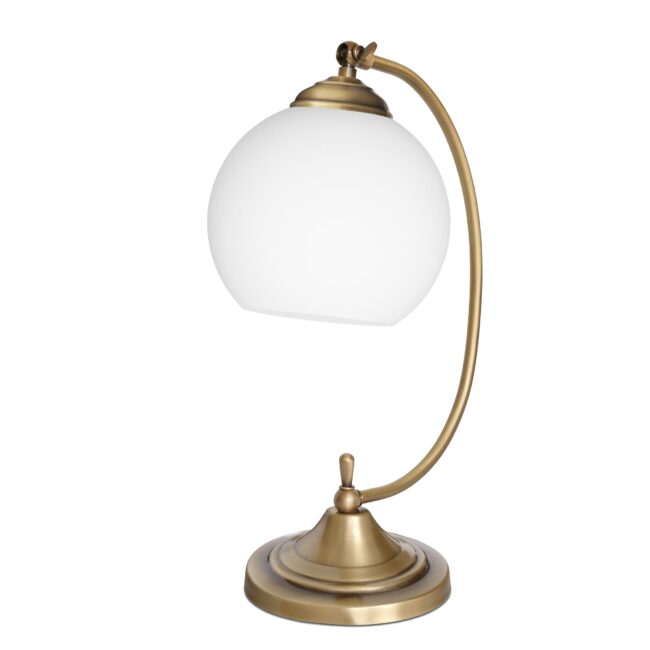 Ciemno złota lampka nocna z szklaną kulą Q-B1C