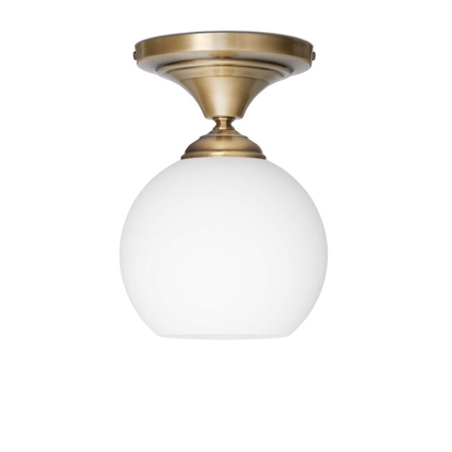 Sufitowa lampa mosiężna z białą kulą Q-PL1G18
