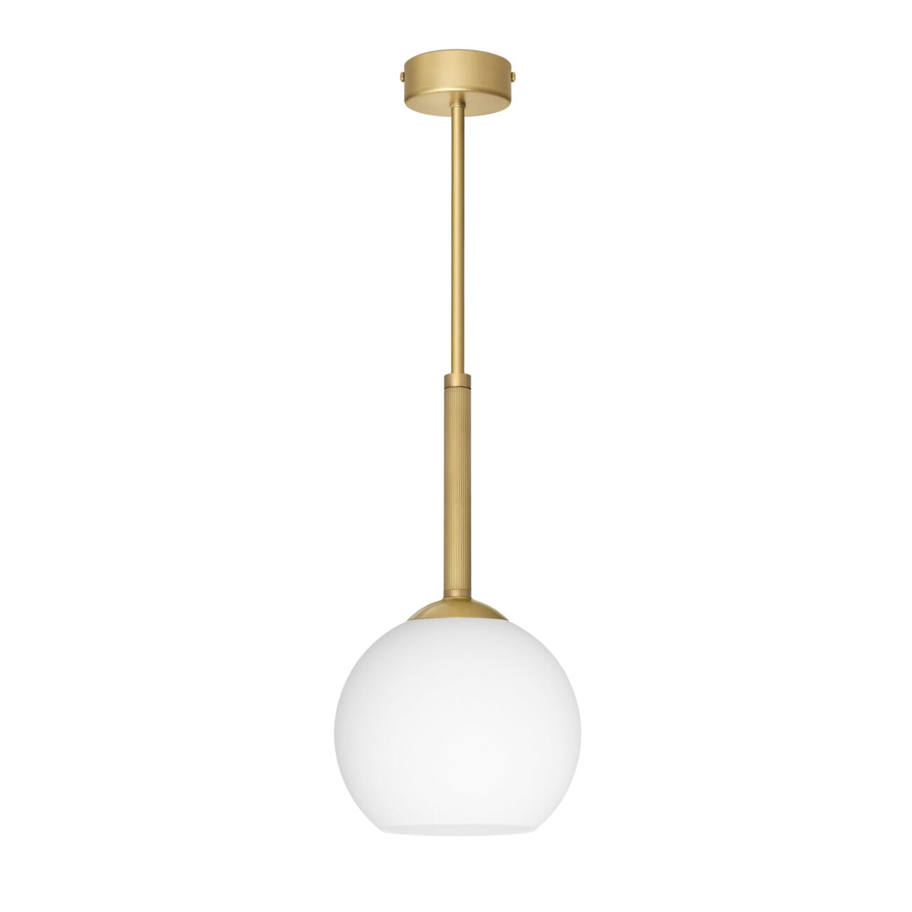 Lampa mosiężna wisząca z ryflowaną rurką EK-S1-18