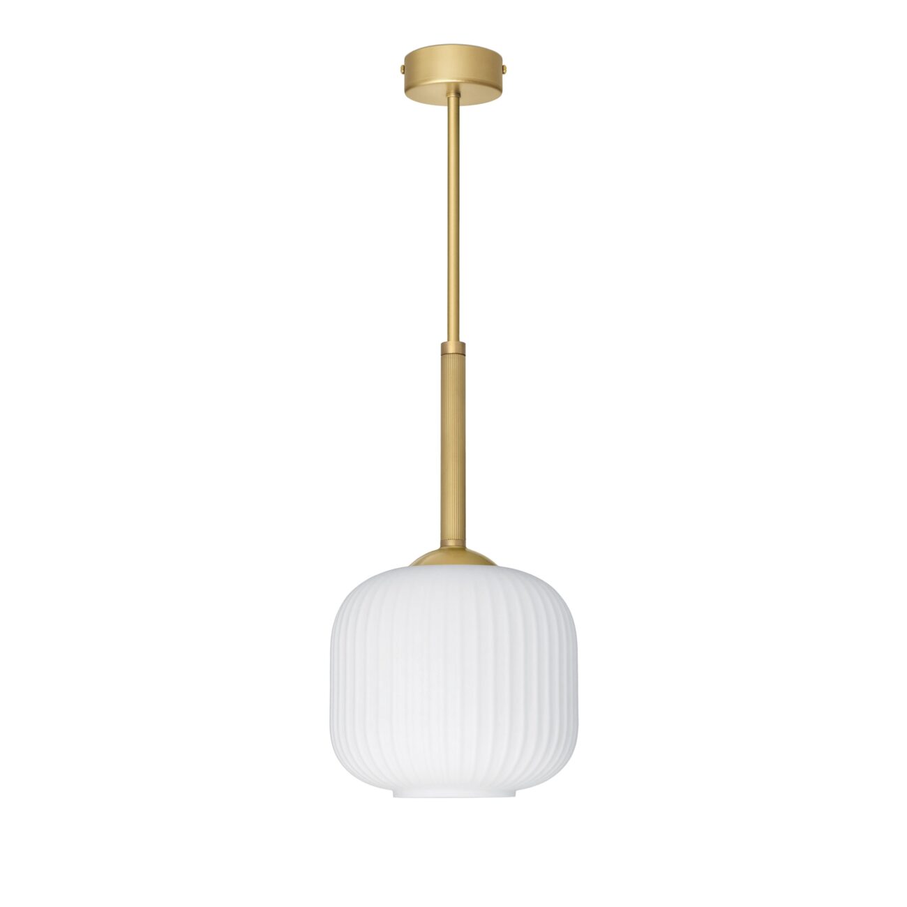Nowoczesna lampa wisząca z rowkowanym białym kloszem ER-S1-19