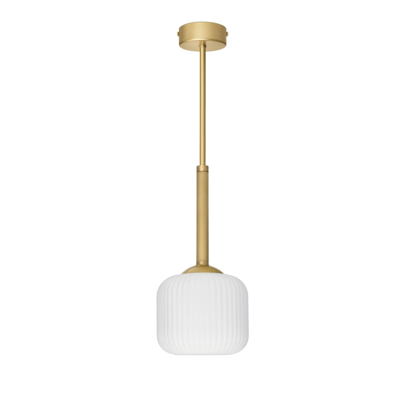 Złota mosiężna prosta lampa wisząca z kloszem 15cm ER-S1-15