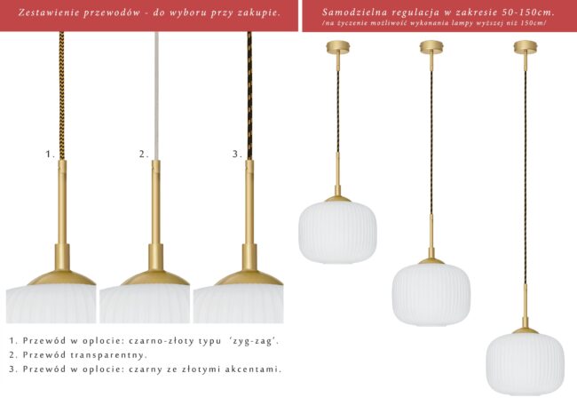 Nowoczesna lampa wisząca modern z kloszem 25cm  ER-S1G-25