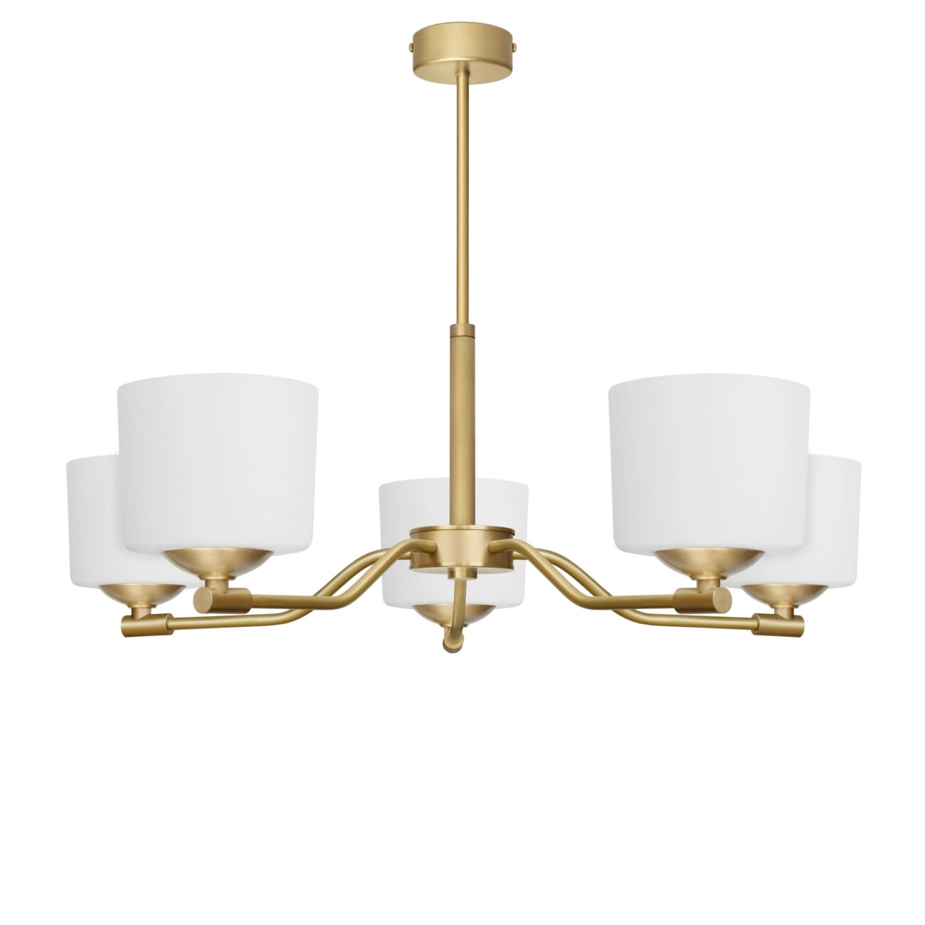 Żyrandol mosiężny modern z ryflowaną rurką EW-S5A